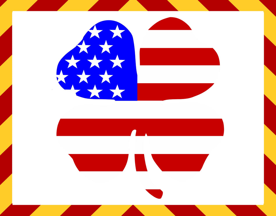 Window Decal - USA 4 Leaf Clover Decal