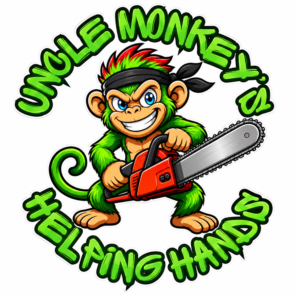 Uncle Monkey's Helping Hands ECONOMY Customer Decal Economy Bulk Decals (sqd.1)