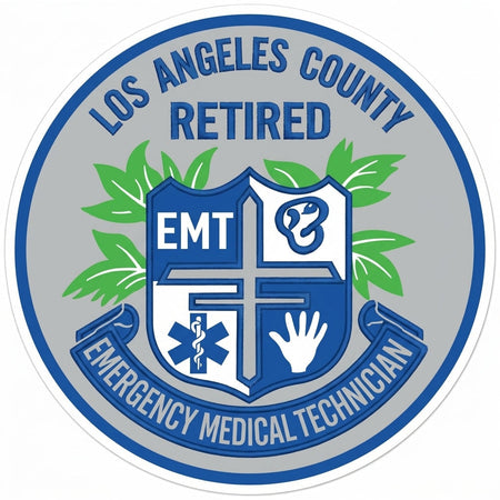 Los Angeles County Retired EMT Customer Decal or Magnet economy non-reflective decal