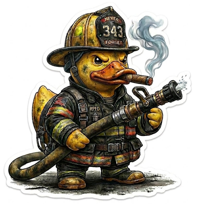 Rubber Duck Firefighter RPFD Window/Helmet Decal or MAGNET