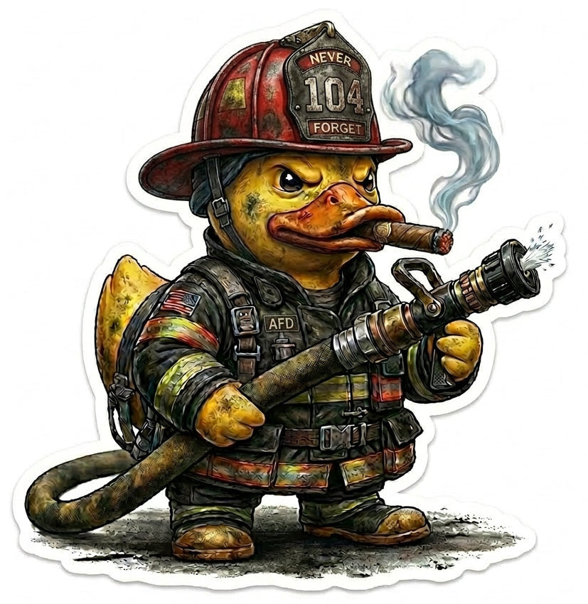 AFD 104 Fire Duck Helmet Window/Helmet Decal or MAGNET