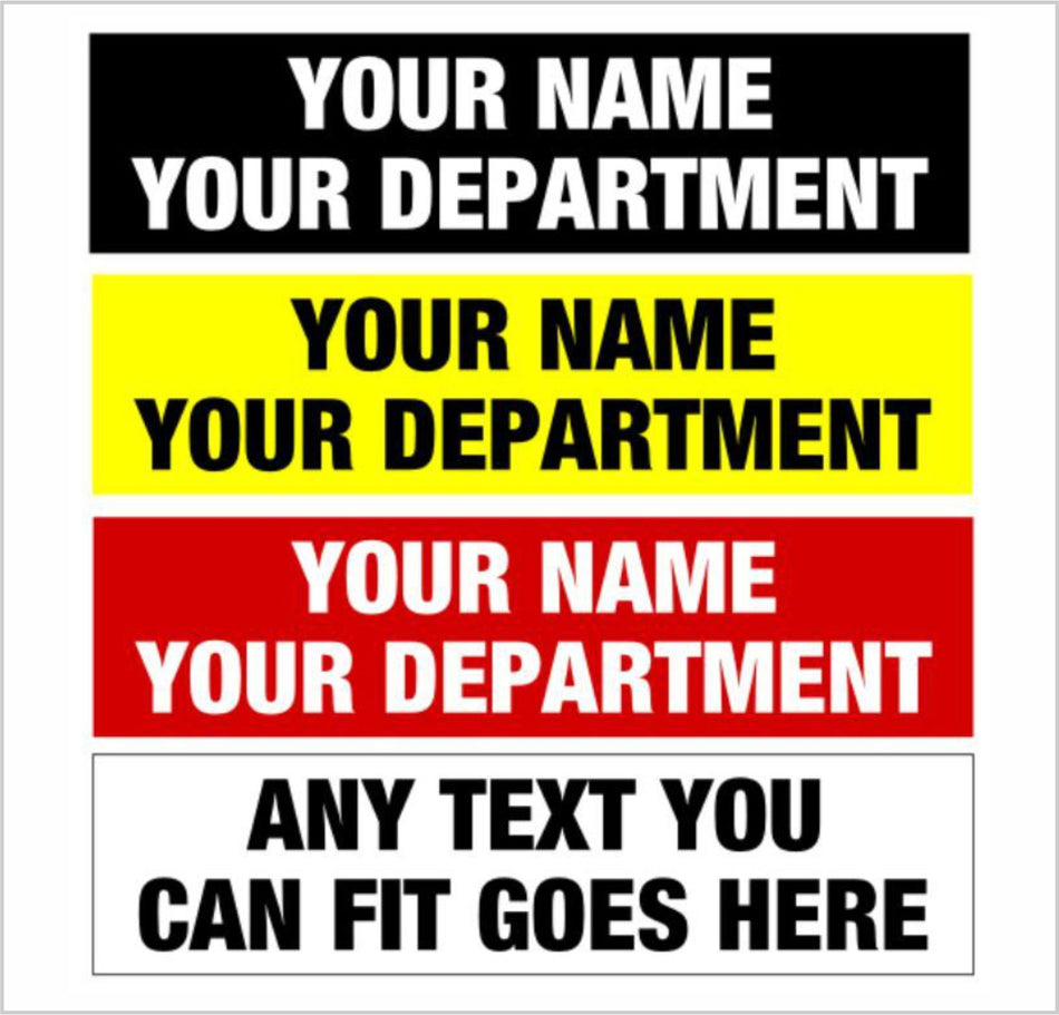 Firefighter Equipment Labels Reflective Solid Back Equipment Labels in 1/2" x 2" Size