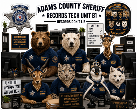 Adams County Sheriff Window or Helmet Decal economy bulk decal