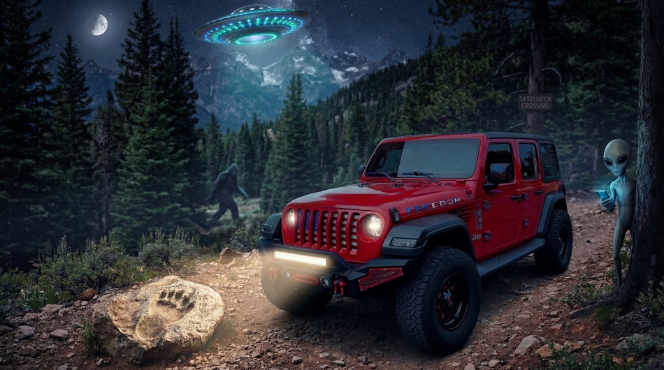 Freedom Jeep Alien UFO Window/Helmet Decal or MAGNET