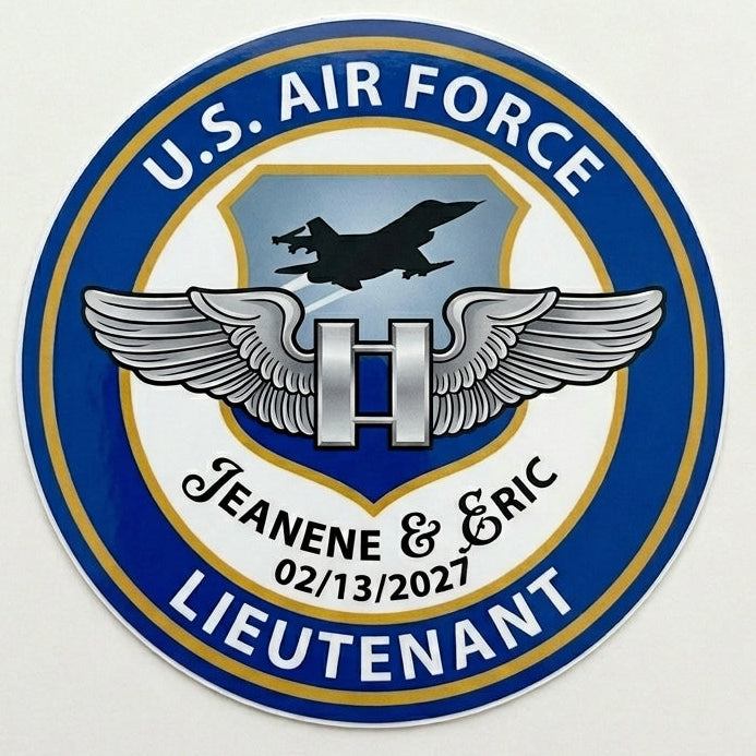 US Air Force Lieutenant Window/Helmet Decal or MAGNET (sqd.1)