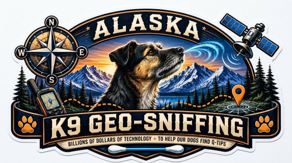 Alaska Geo Sniffing Rectangle Window or Helmet Decal (rctd.1)