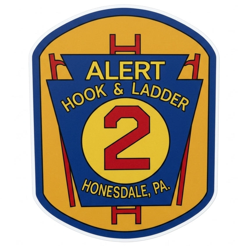 Alert Hook and Ladder 2 Window/Helmet Decal or MAGNET (sqd.1)