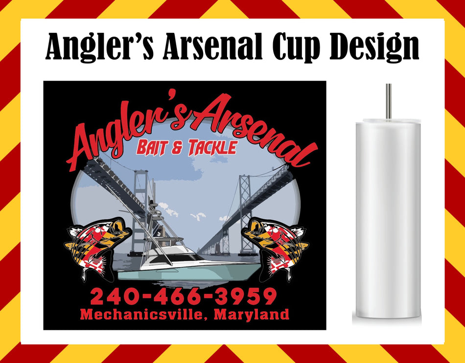 Angler's Arsenal Bait & Tackle Sublimated Tumbler
