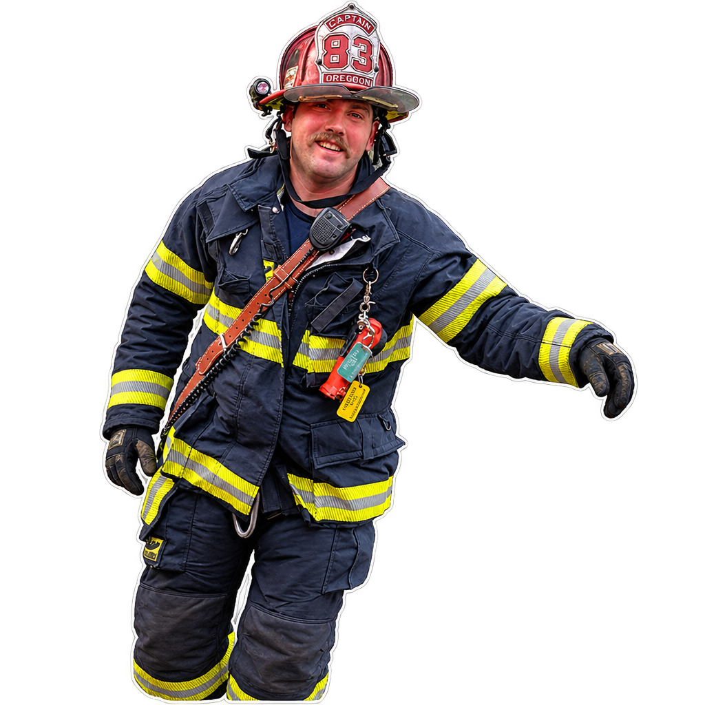 Oregon Fire Captain 83 Firefighter in Gear