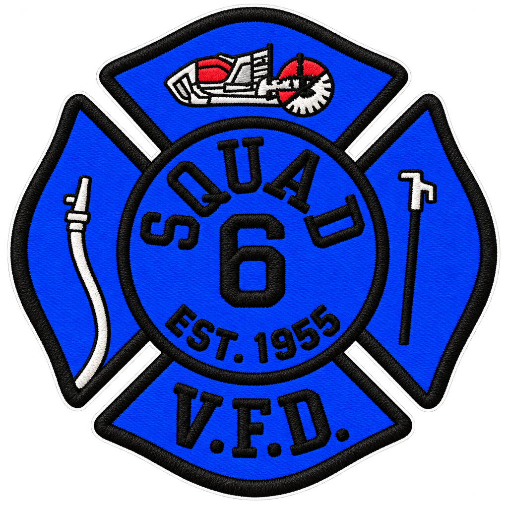 Squad 6 V.F.D. Firefighter Maltese Cross