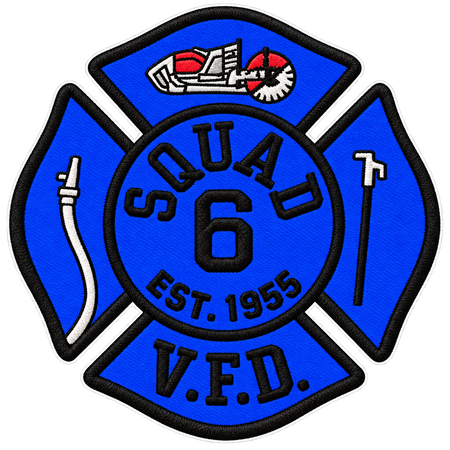 Squad 6 V.F.D. Firefighter Maltese Cross