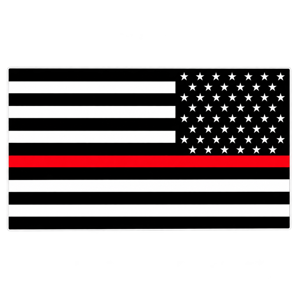 Thin Red Line American Flag with Stars on Right