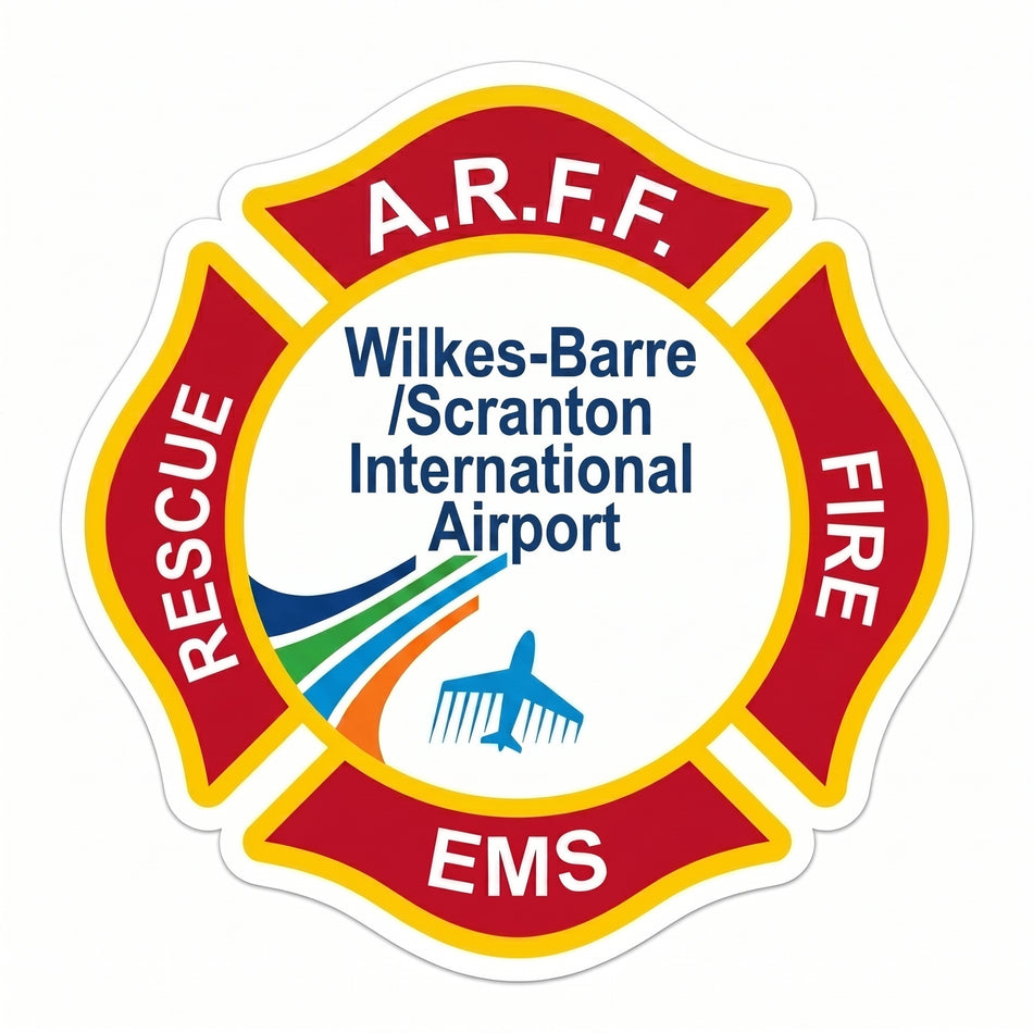 ARFF Wiles-Barre Airport Window/Helmet Decal or MAGNET (sqd.1)