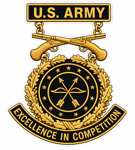 US Army Excellence Competition Customer Window or Helmet Decal economy non-reflective decal