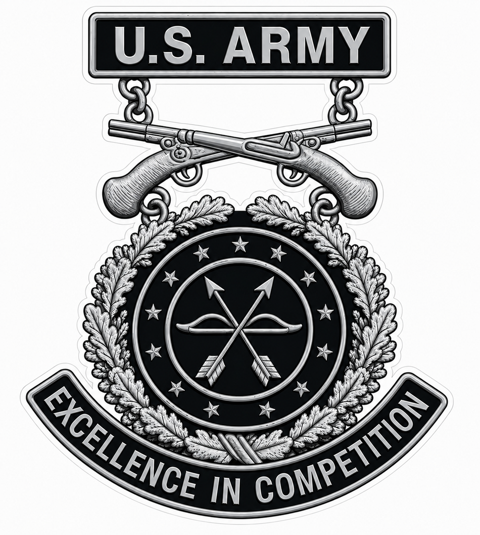 US Army Excellence Silver Competition Customer Window or Helmet Decal (sqd.1)