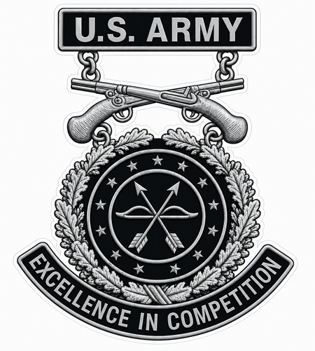 US Army Excellence Silver Competition Customer Window or Helmet Decal economy non-reflective decal