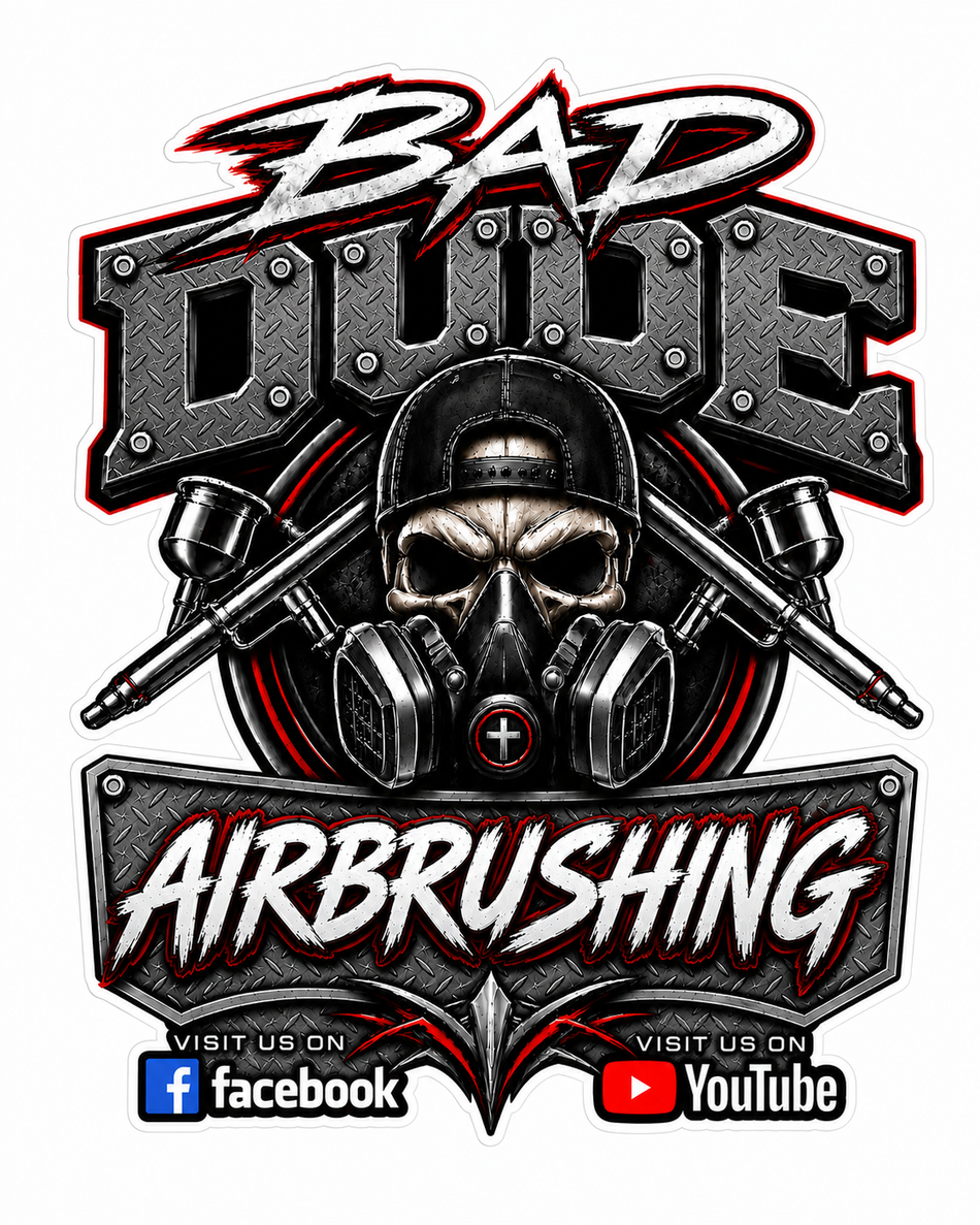 Bad Dude Airbrushing Customer Window or Helmet Decal (sqd.1)
