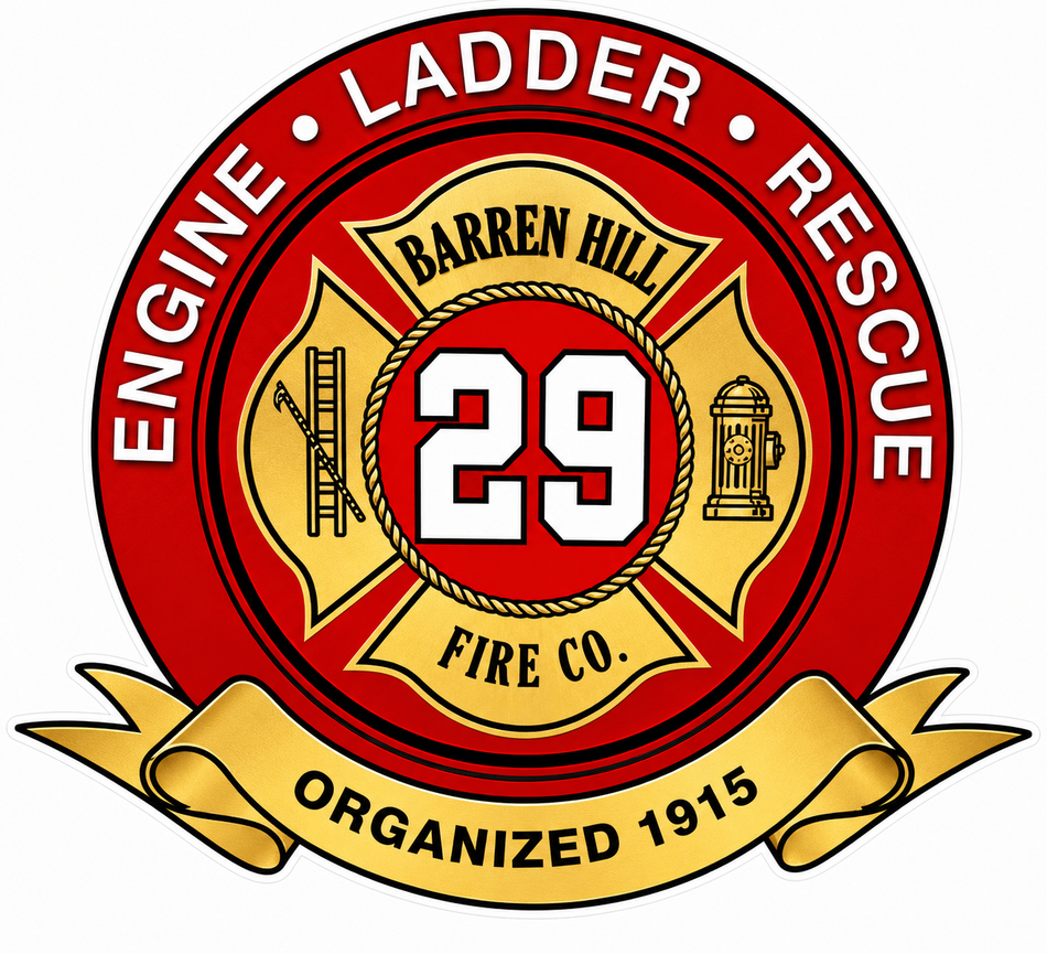 Barren Hill Fire Company Customer Window or Helmet Decal (sqd.1)