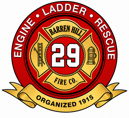 Barren Hill Fire Company Customer Window or Helmet Decal economy non-reflective decal