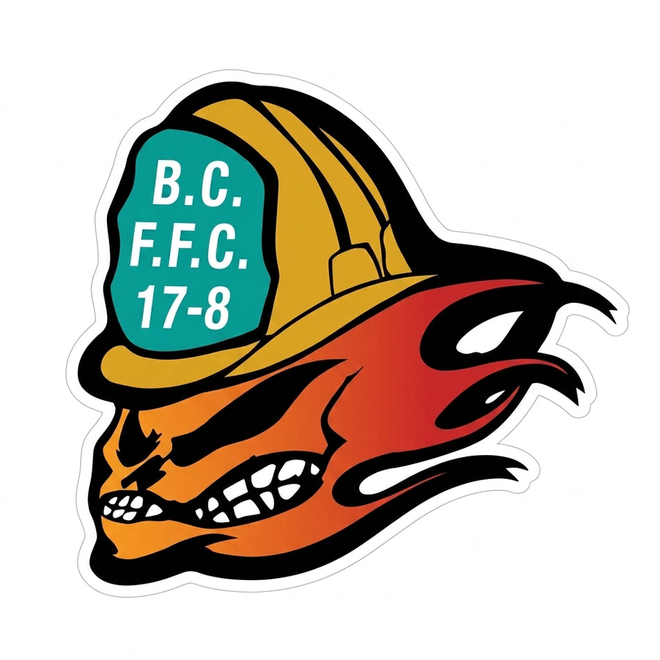 BCFFC Helmet Flame Window/Hardhat Decal