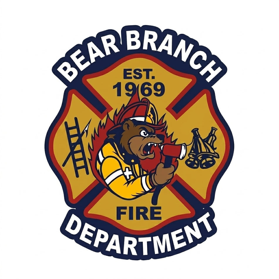 Bear Branch Fire Dept. Window/Helmet Decal or MAGNET (sqd.1)