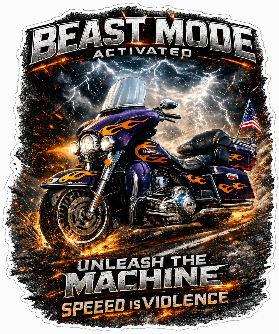 Beast Mode Activated Customer Window or Helmet Decal (sqd.1)