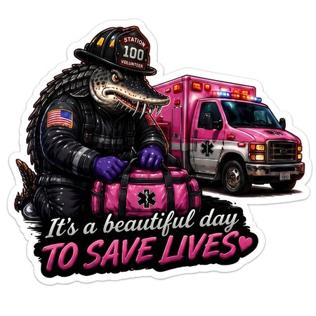 Beautiful day to save lives alligator Window or Helmet Decal economy bulk decal