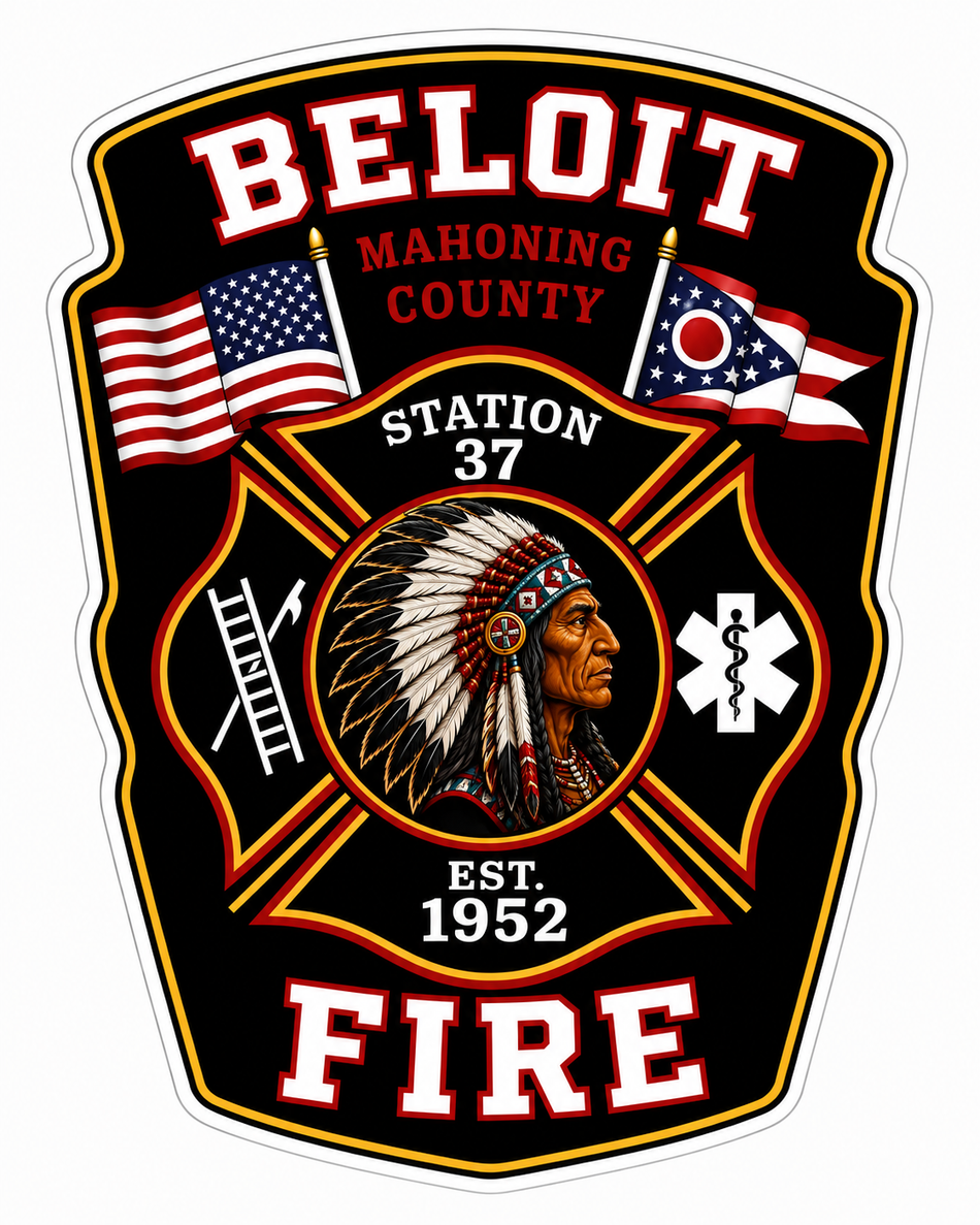 Beloit Fire Department Customer Window or Helmet Decal (sqd.1)