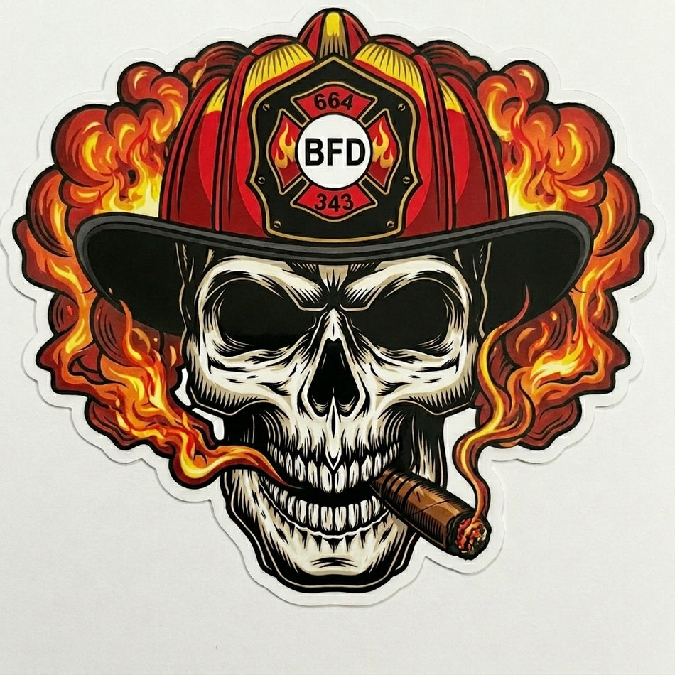 BFD 664 343 Skull Window/Helmet Decal or MAGNET (sqd.1)