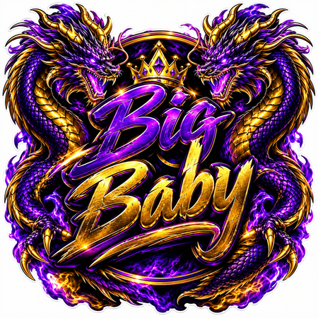 Big Baby PREMIUM Customer Window or Helmet Decal (sqd.1)