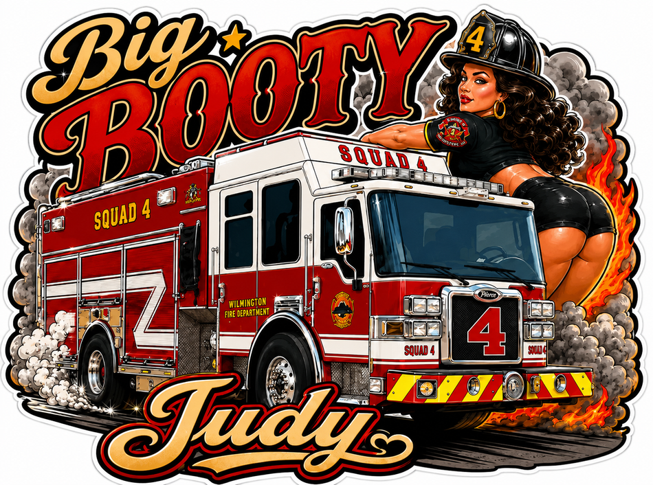 Big Booty Judy Customer Window or Helmet Decal (sqd.1)