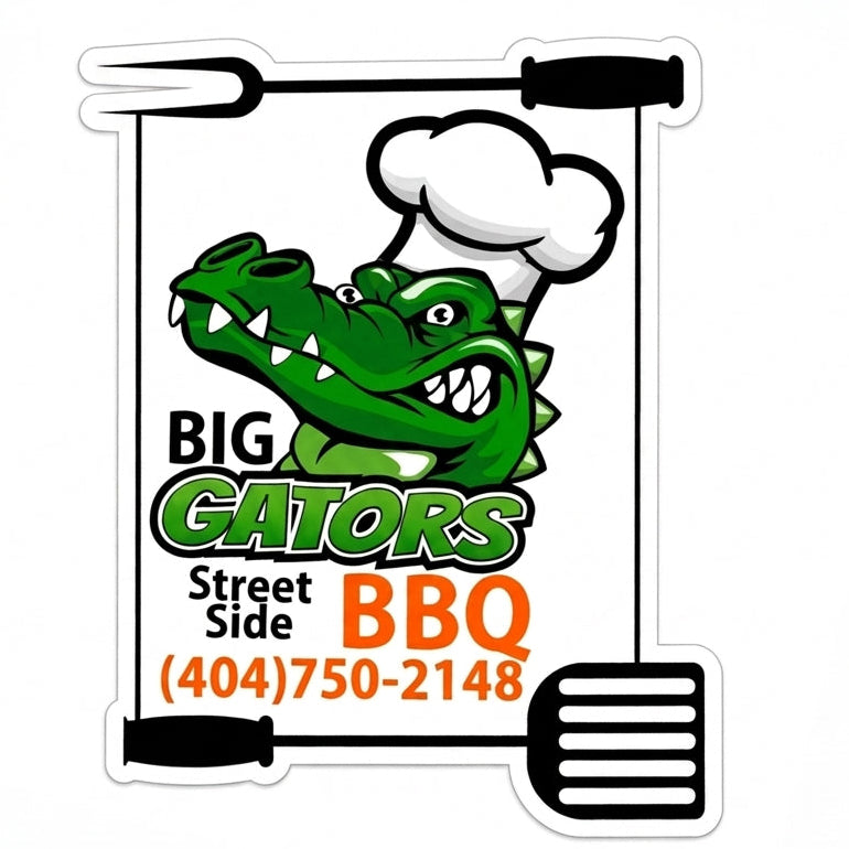 Big Gators Barbeque Customer Decal or Magnet (sqd.1)