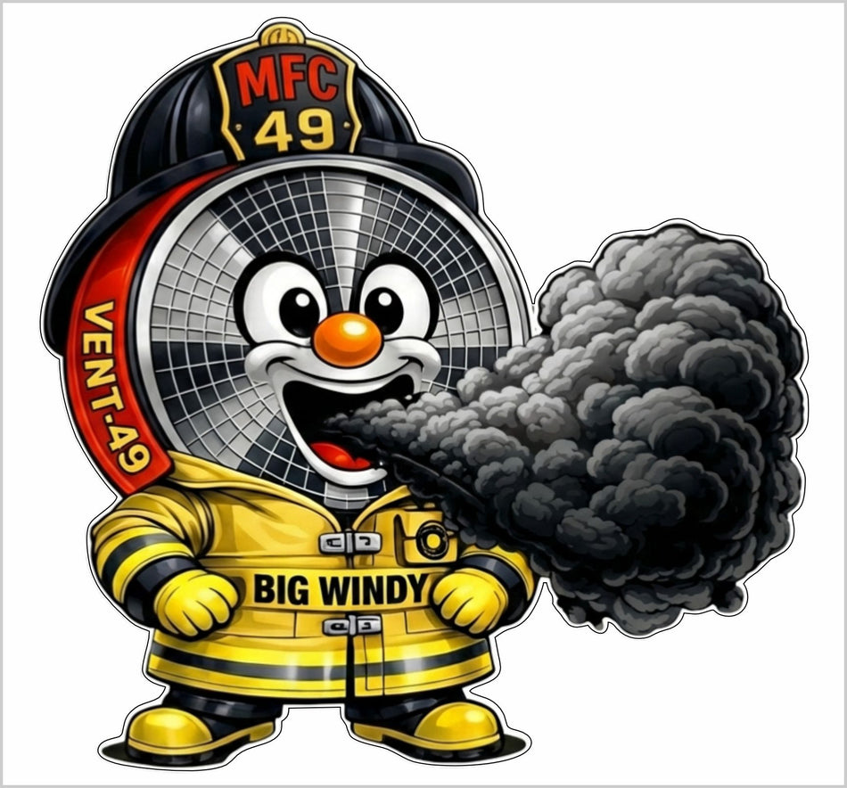Big Windy MFC49 Fire Department Customer Window or Helmet Decal