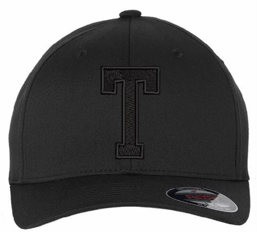 Donald Trump Hat - BLACK "T" Hat with backside MAGA and Side BLACK USA Flag