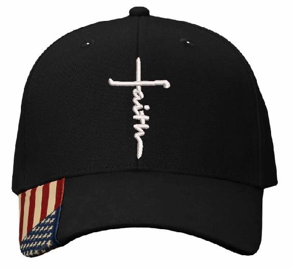 Faith Baseball Cap Christian Mens & Womens Hat with Side Faith and FREE DECAL
