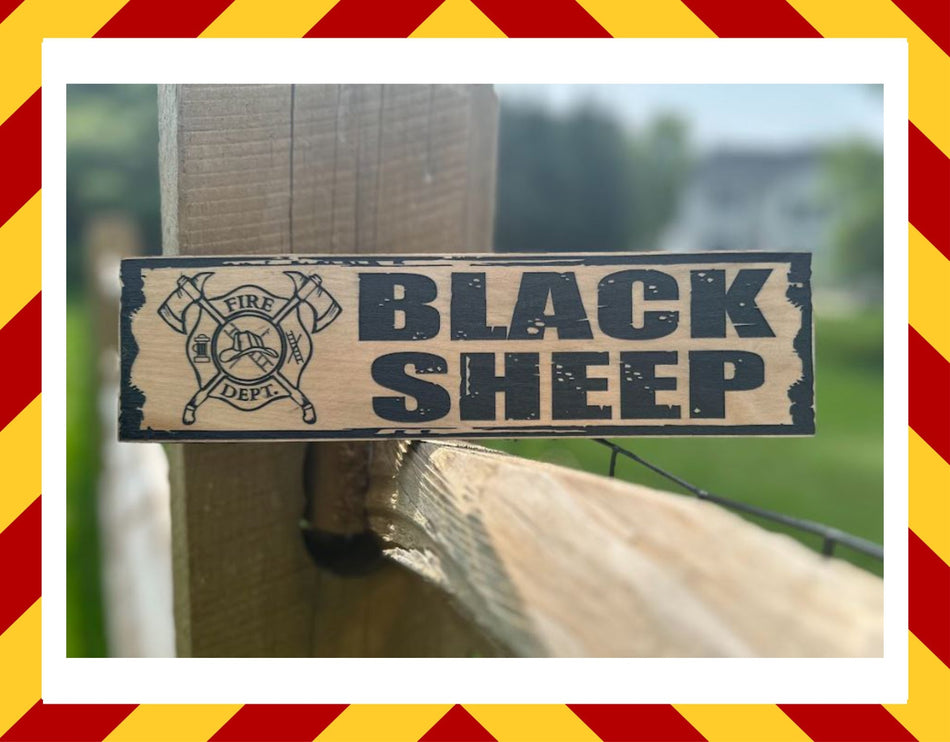 Wood Sign - Black Sheep Engraved Sign 11" x 3"