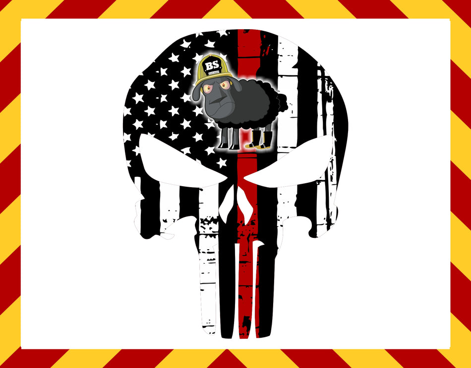 Window Decal - Black Sheep Skull Decal