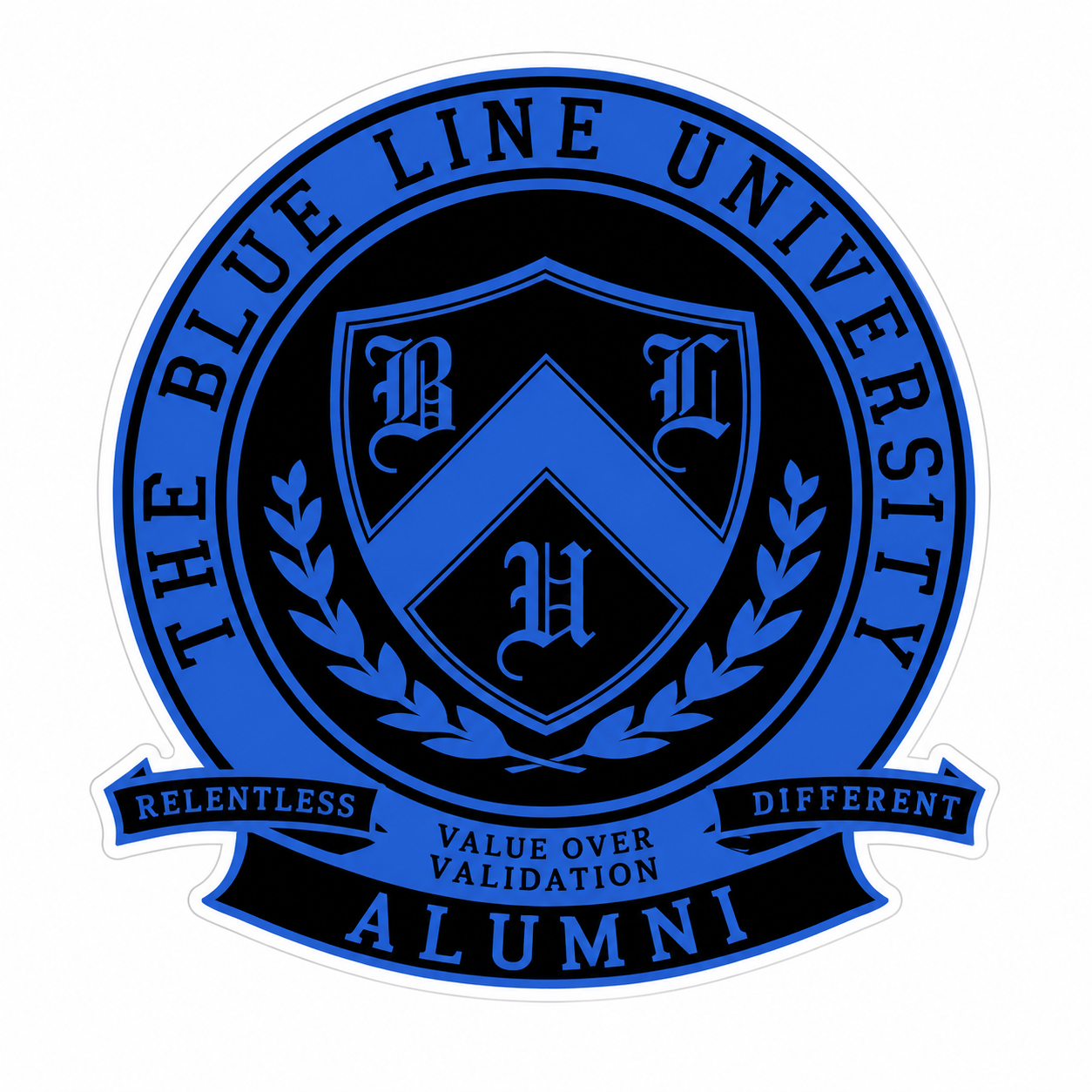 Blue Line University Custom Window or Helmet Decal economy non-reflective decal