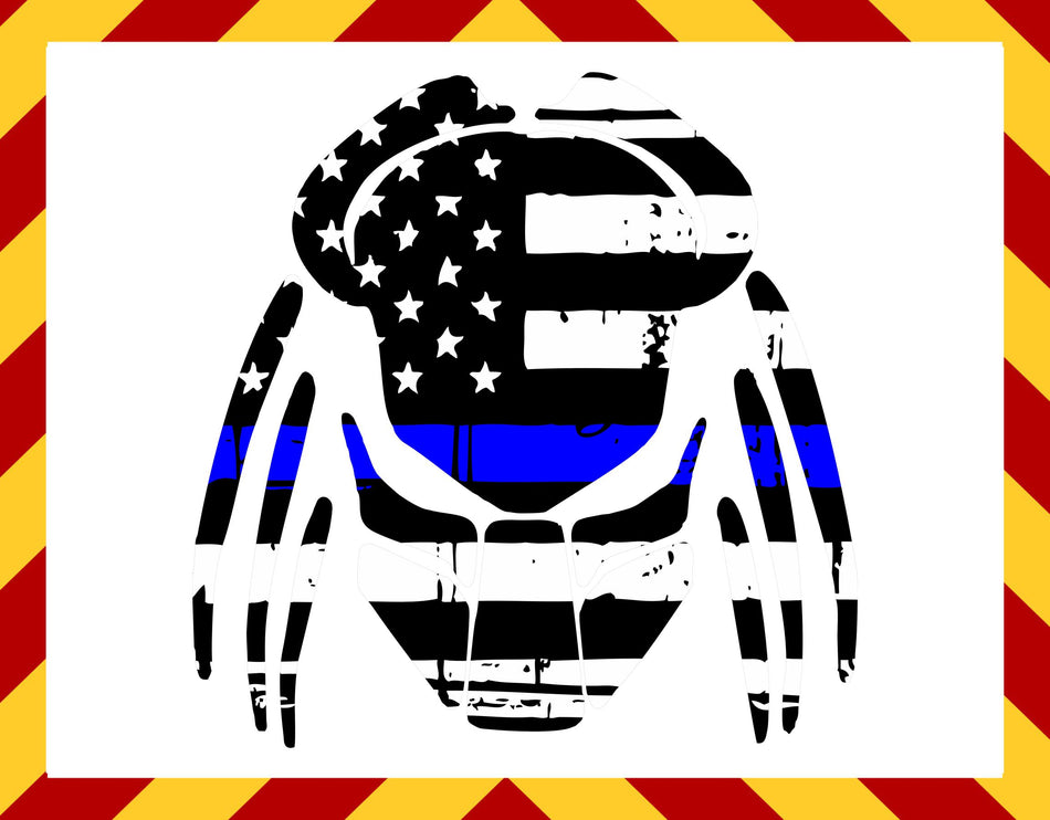 Window Decal - Blue Line Predator Window Decal