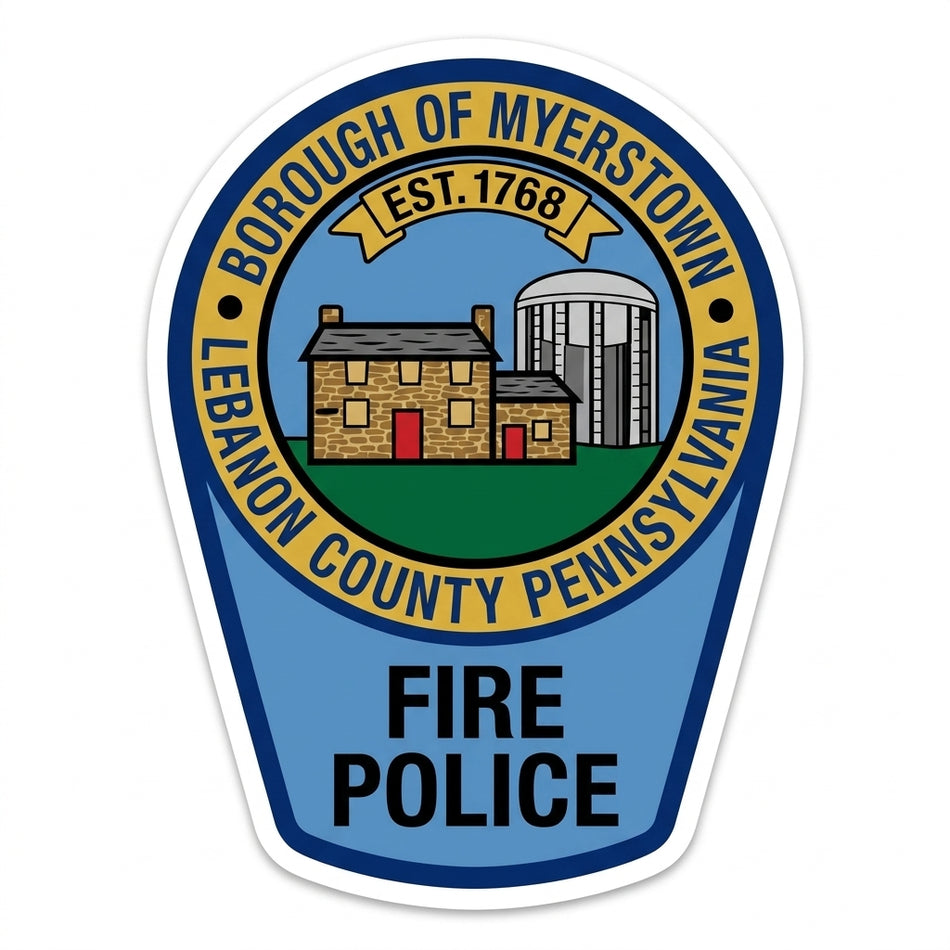 Borough of Myerstown Window/Helmet Decal or MAGNET (sqd.1)