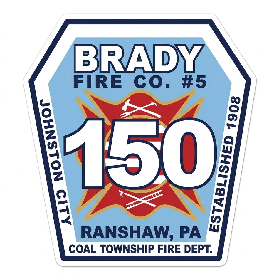 Brady Fire Company Customer Decal or Magnet (sqd.1)