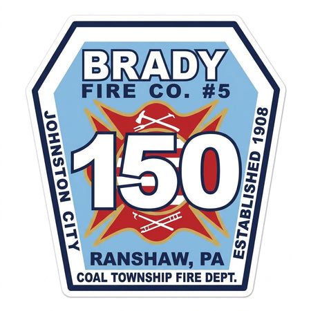 Brady Fire Company Customer Decal or Magnet economy non-reflective decal
