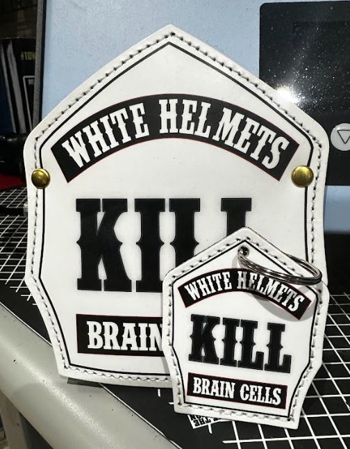 Leather Shield - White Helmets Kill Brain Cells Shield