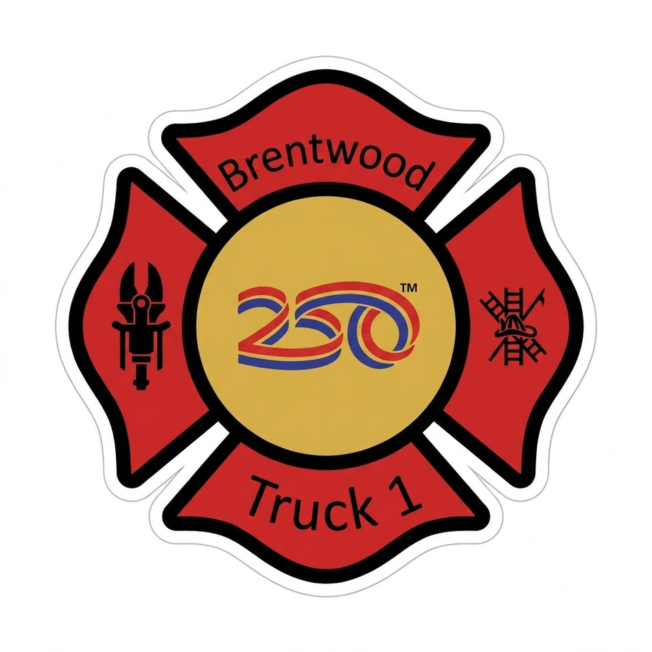 Brentwood Truck 1 Maltese Cross Customer Decal or Magnet