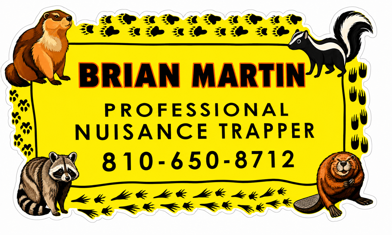 Brian Martin Trapper Custom Window or Helmet Decal economy bulk decal