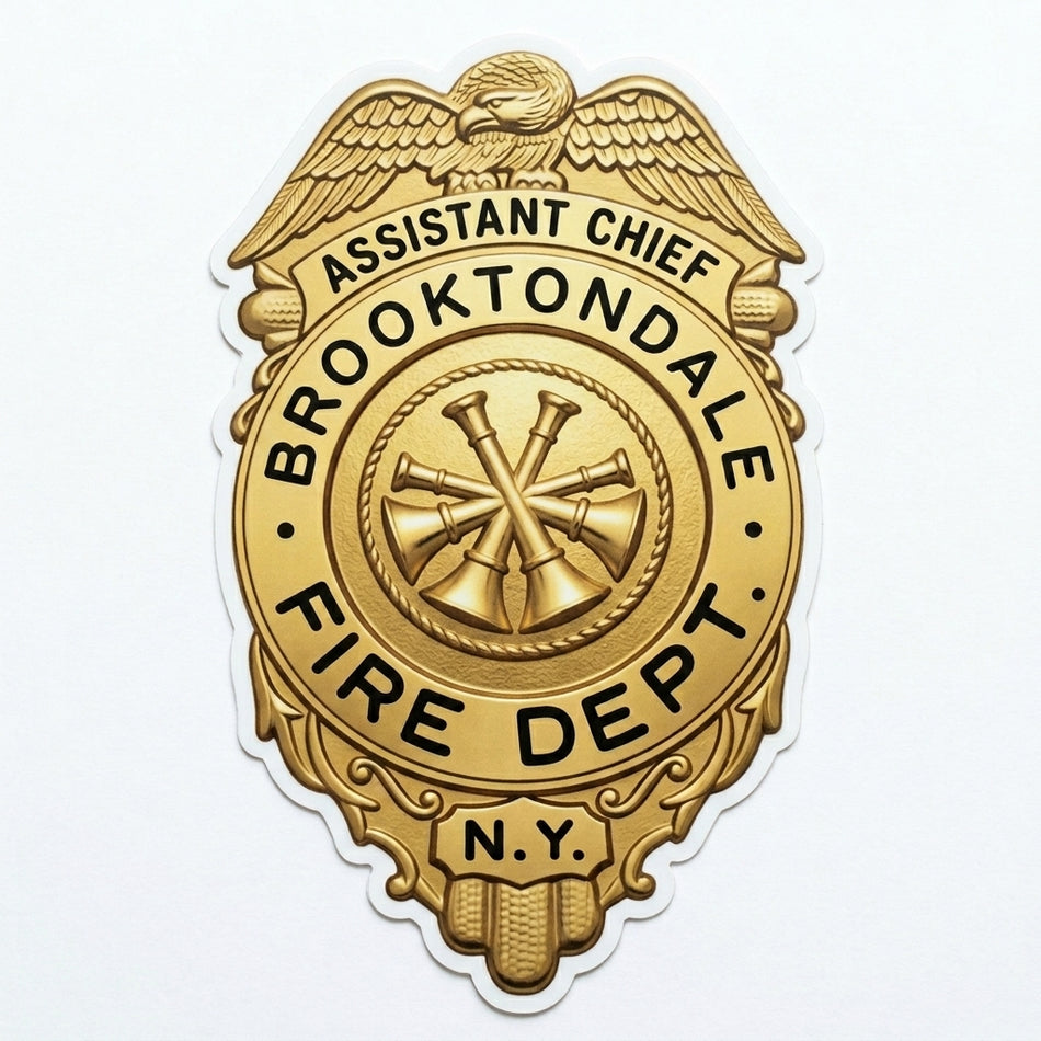 Brooktondale AC Gold Badge Window/Hardhat Decal (sqd.1)