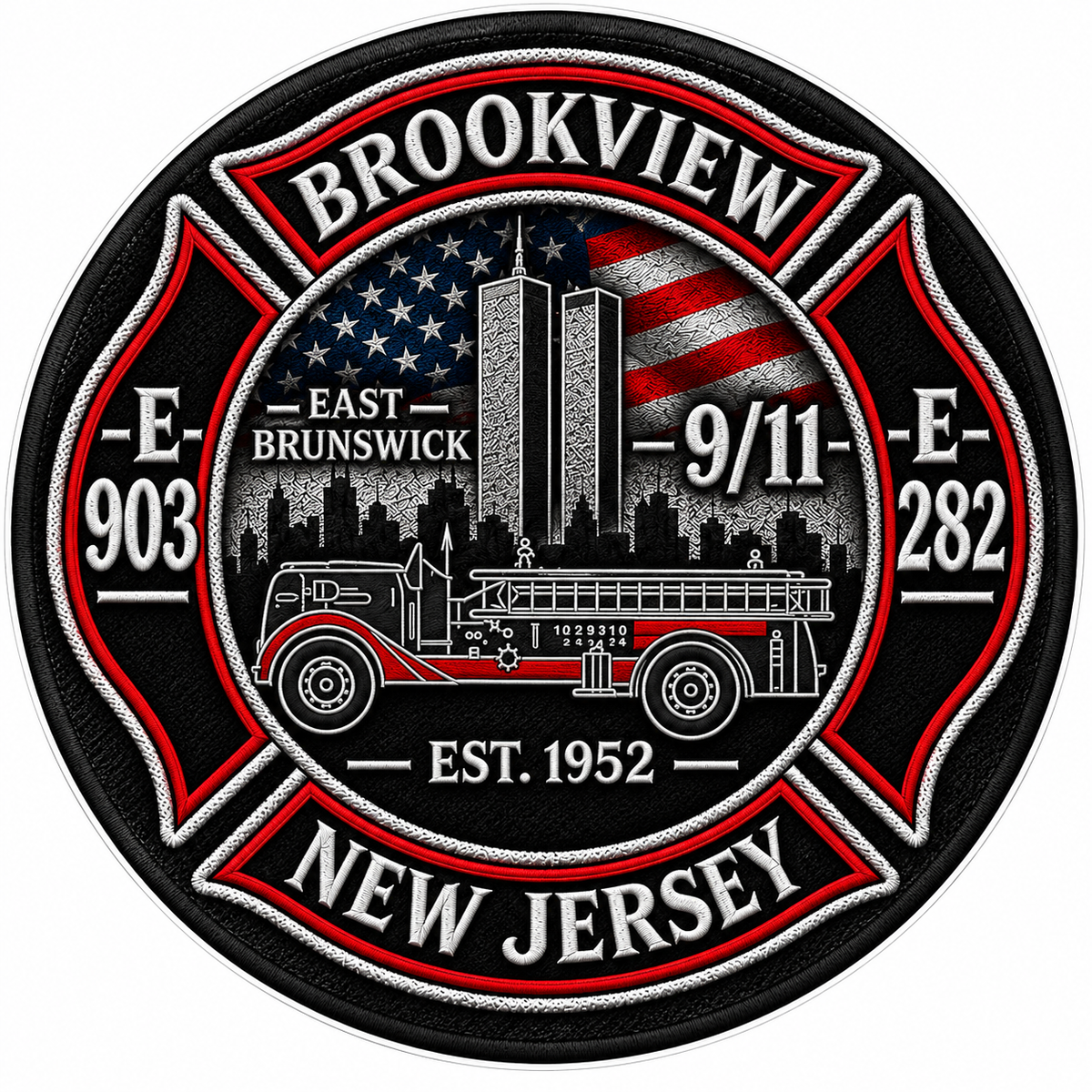 Brookview NJ PREMIUM Customer Window or Helmet Decal (sqd.1)