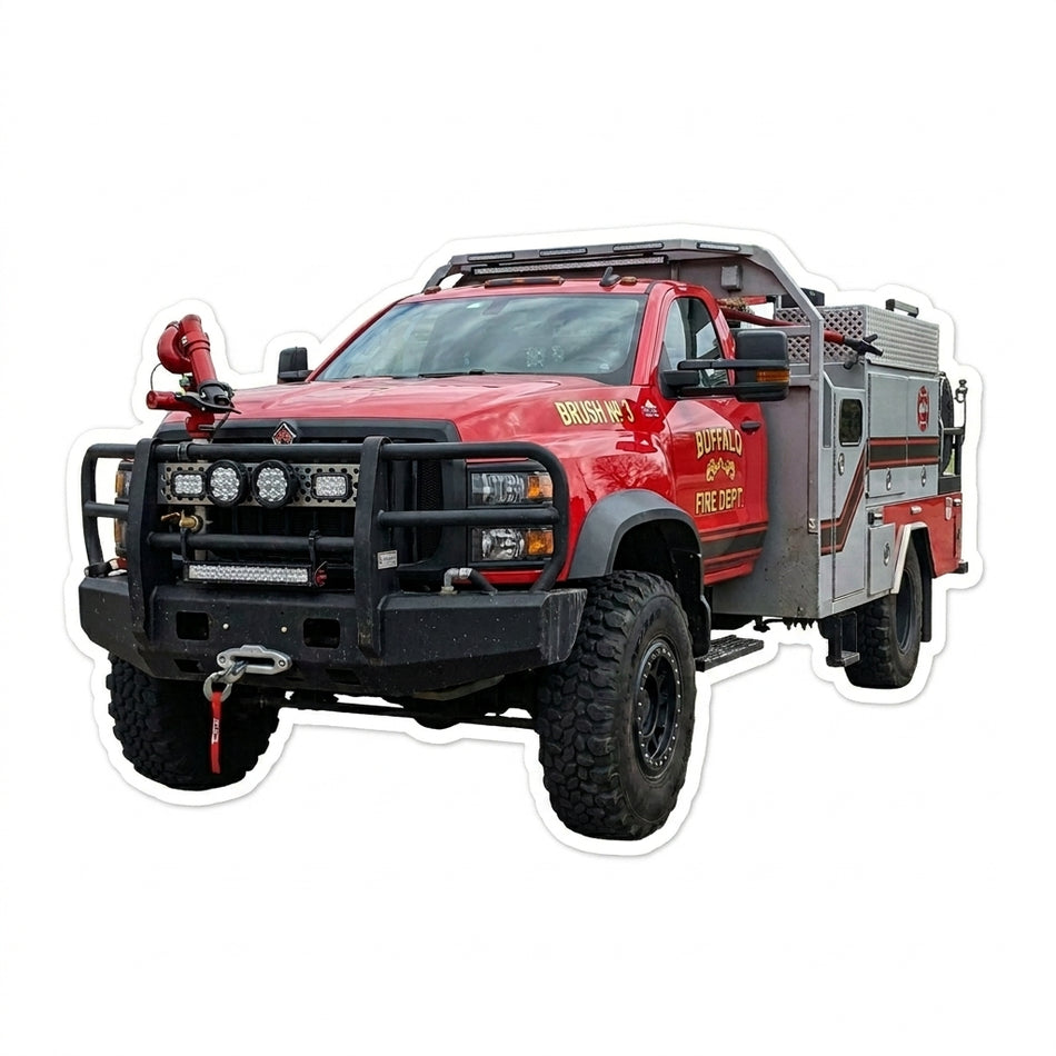 Buffalo Fire Brush Truck Window/Helmet Decal or MAGNET