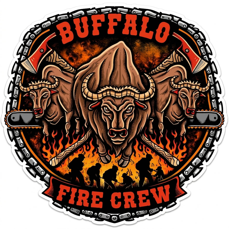 Buffalo Fire Crew Window/Helmet Decal or MAGNET (sqd.1)