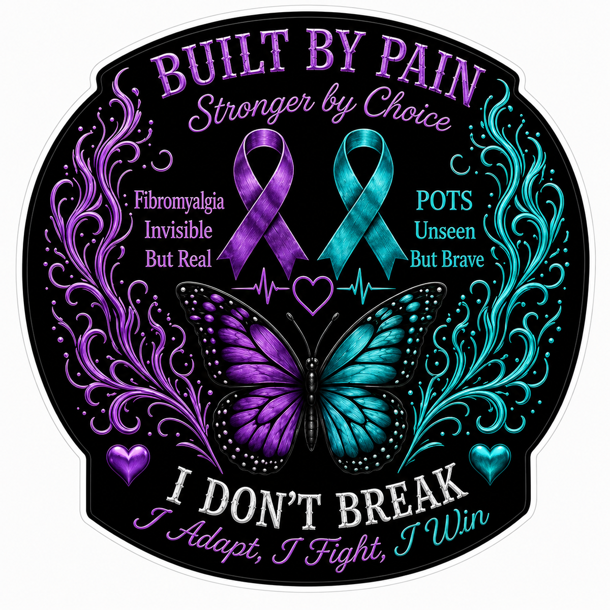 Built by Pain Customer Window or Helmet Decal economy non-reflective decal